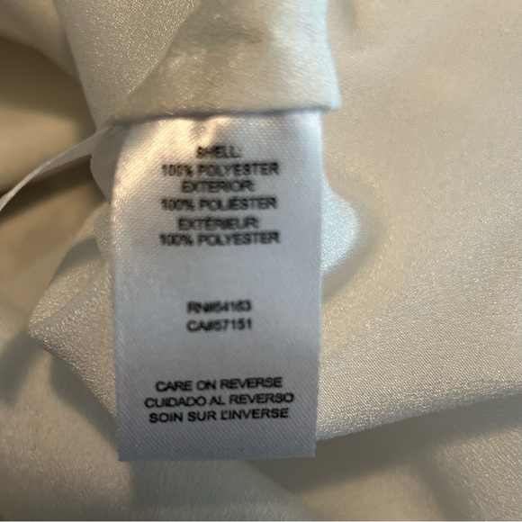 Calvin Klein White Dress Top with gold accent loops that ties at the neckline - Picture 13 of 14